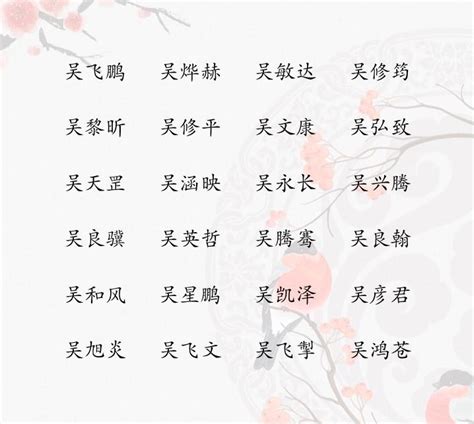 吳取名|吴姓的取名大全 吴姓寓意好的名字